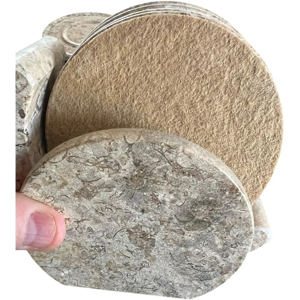 Brown marble coasters VINTAGE set of 6